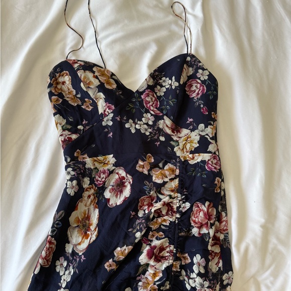 NICHOLAS garden rose navy silk midi dress - Picture 2 of 8